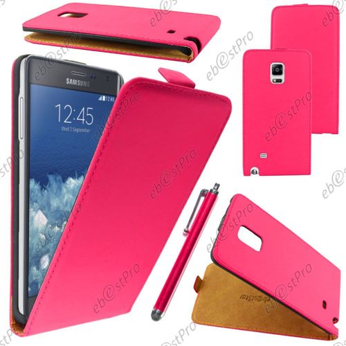 Ebeststar ® Housse Coque Etui En Pu Cuir À Rabat Ultra Fine (Slim Case) Pour Samsung Galaxy Note Edge, Couleur Rose + Stylet + Film Protection D'écran