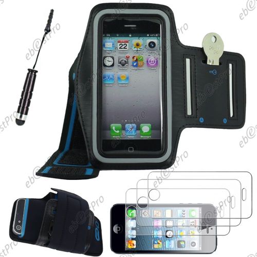 Ebeststar ® Brassard Sport Néoprène Housse Coque Etui De Protection Armband Case Pour Apple Iphone 5s, 5, Couleur Noir + Mini Stylet 3 Film