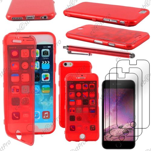 Ebeststar ® Housse Etui Coque Portefeuille Livre Silicone Gel Pour Apple Iphone 6 Plus Écran 5,5", Couleur Rouge + Stylet 3 Film