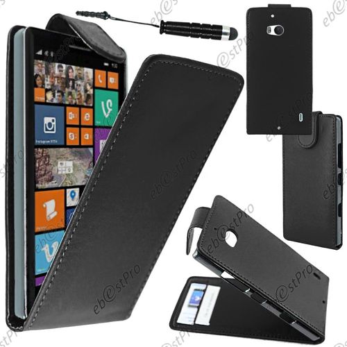 Ebeststar ® Housse Coque Etui Simili Cuir À Rabat Vertical Pour Nokia Lumia 930, Couleur Noir + Mini Stylet + Film Protection D'écran