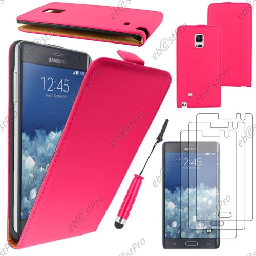 Ebeststar ® Housse Coque Etui En Pu Cuir À Rabat Ultra Fine (Slim Case) Pour Samsung Galaxy Note Edge, Couleur Rose + Mini Stylet 3 Film