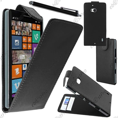 Ebeststar ® Housse Coque Etui Simili Cuir À Rabat Vertical Pour Nokia Lumia 930, Couleur Noir + Stylet + Film Protection D'écran