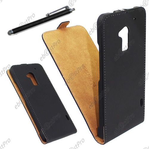 Ebeststar ® Housse Coque Etui En Pu Cuir À Rabat Ultra Fine (Slim Case) Pour Htc One Max, Couleur Noir + Stylet + Film Protection D'écran
