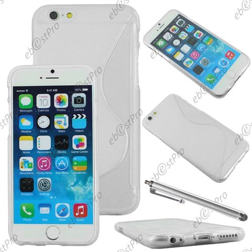 Ebeststar ® Housse Etui Coque Silicone Gel Motif S-Line Protection Souple Pour Apple Iphone 6 Plus Écran 5,5", Couleur Transparent + Stylet + Film Protection D'écran