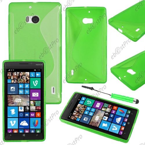 Ebeststar ® Housse Etui Coque Silicone Gel Motif S-Line Protection Souple Pour Nokia Lumia 930, Couleur Vert + Mini Stylet + Film Protection D'écran
