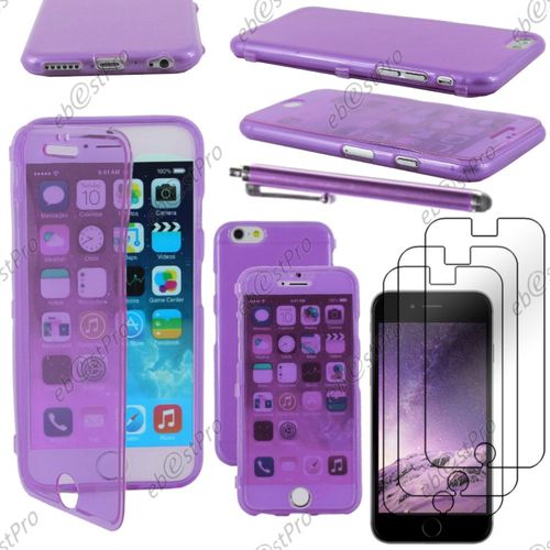 Ebeststar ® Housse Etui Coque Portefeuille Livre Silicone Gel Pour Apple Iphone 6 Écran 4,7", Couleur Violet + Stylet 3 Film