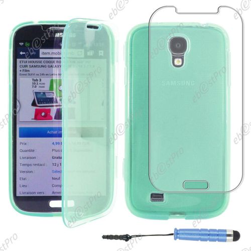 Ebeststar ® Housse Etui Coque Portefeuille Livre Silicone Gel Pour Samsung Galaxy S4 I9500 I9505, Couleur Bleu + Mini Stylet + Film Protection D'écran