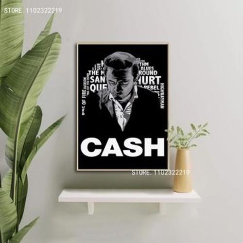 Johnny Cash Toile Affiche Chanteur Affiche n,mpression murale Poster pour salon chambre ¿¿ coucher d¿¿cor sans cadre(40*50cm)