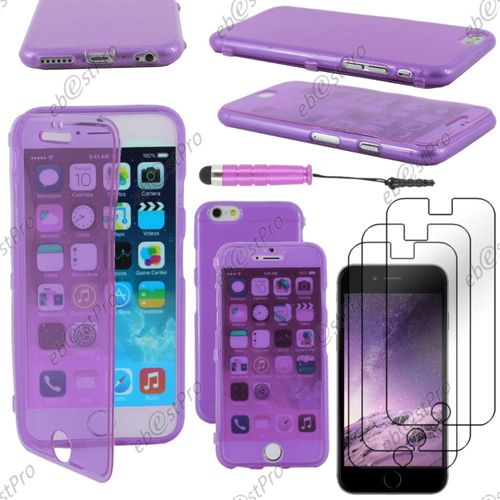 Ebeststar ® Housse Etui Coque Portefeuille Livre Silicone Gel Pour Apple Iphone 6 Écran 4,7", Couleur Violet + Mini Stylet 3 Film