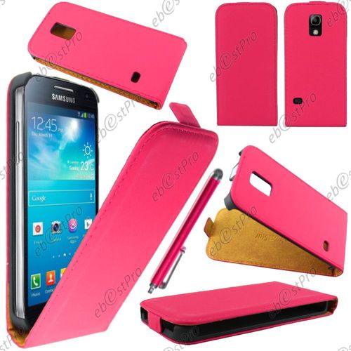 Ebeststar ® Housse Coque Etui En Pu Cuir À Rabat Ultra Fine (Slim Case) Pour Samsung Galaxy S5 Mini Sm-G800 G800f G800h, Couleur Rose + Stylet + Film Protection D'écran