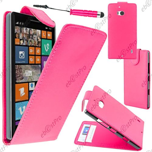 Ebeststar ® Housse Coque Etui Simili Cuir À Rabat Vertical Pour Nokia Lumia 930, Couleur Rose + Mini Stylet + Film Protection D'écran