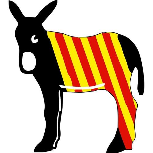 Autocollant Sticker Vinyl Voiture Moto Ane Catalan Drapeau Burro Catalogne