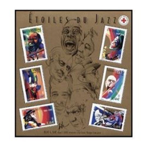Fr Bloc N° 50 De 2002 - Neuf ** - Les Etoiles Du Jazz - Feuillet De 6 Timbres Avec Taxe Croix-Rouge