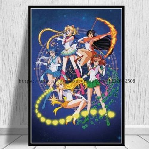 Affiche en toile Anime Sailor _ Moon, affiches obra,mpression murale Poster pour salon chambre ¿¿ coucher d¿¿cor sans cadre(40*50cm)