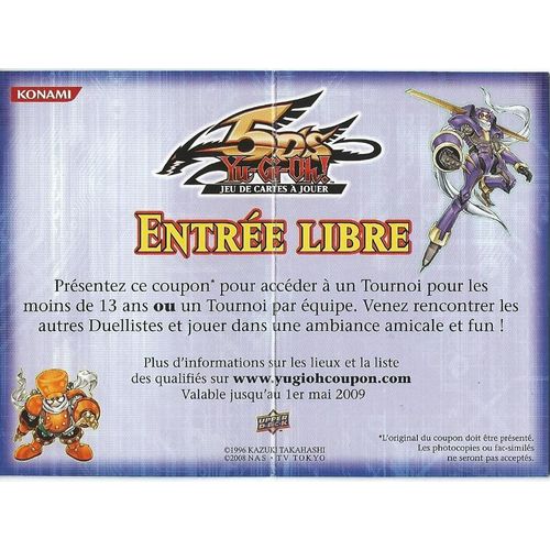 Yu Gi Oh Entrée Libre