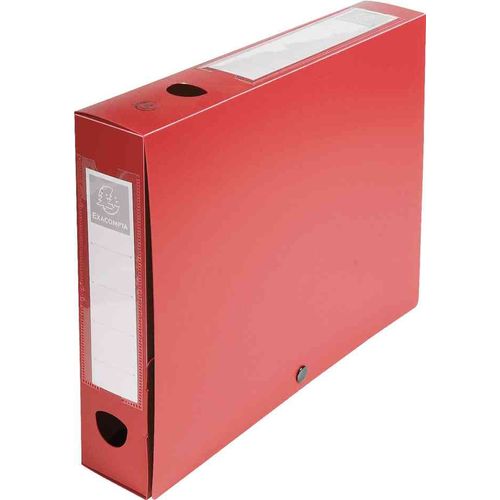 Exacompta Lot De 10 Boites De Classement Dos 60mm À Pression Pp Rouge