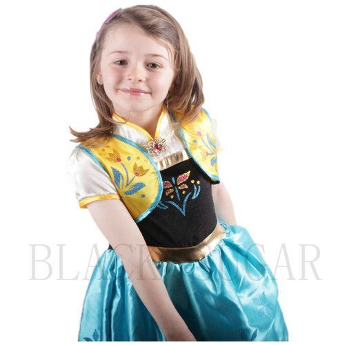 Nouvelle Robe Enfant 3 À 8 Ans, Déguisement, Costume Reine Des Neiges/ Frozen Princesse Elsa Collection 2015 Pour Fête, Anniversaire, Carnaval, Soirée Déguisée, Mariage Black Sugar