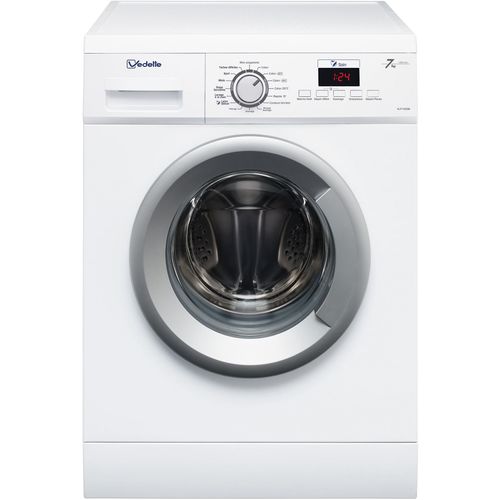 Vedette VLF742SW - Machine à laver - indépendant - largeur : 59.5 cm - profondeur : 49.5 cm - hauteur : 85 cm - chargement frontal - 50 litres - 7 kg - 1400 tours/min - blanc