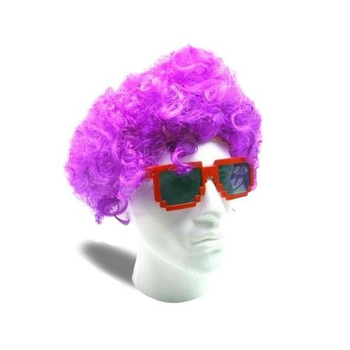 Perruque Afro De Couleur Violette