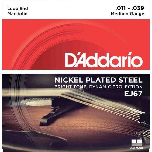 D'addario Ej67 11-39 Médium - Jeu De Cordes Mandoline Plaqué Nickel
