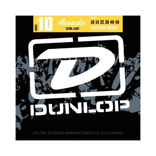 Jeu Guitare Acoustique Dunlop Phosphore Bronze Extra Light 10-48