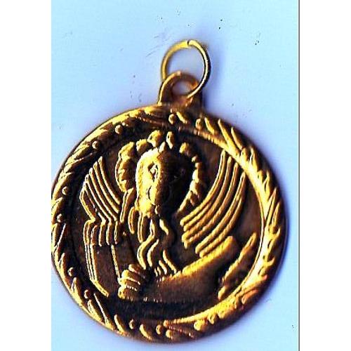 Pendentif  Médaille L'aura Du Bonheur Dorée A L'or Fin