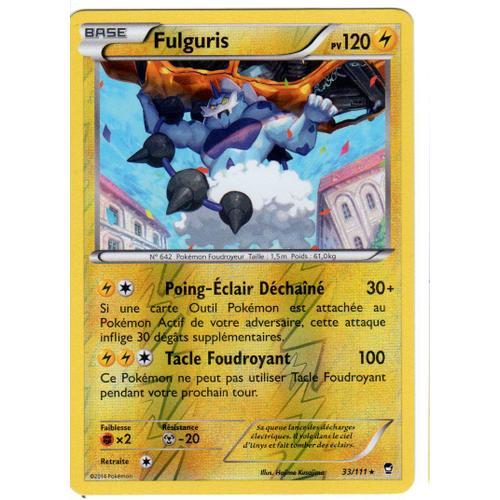 Carte Pokémon 33/111 Fulguris 120 Pv Rare Reverse Xy03 Poings Furieux Neuf Fr