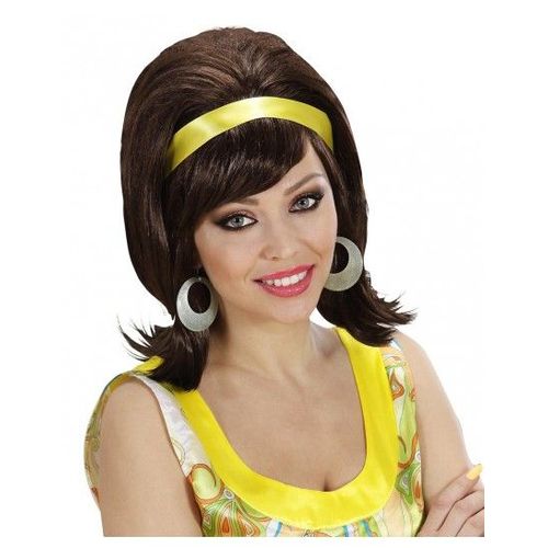 Perruque Années 60 Brune Femme