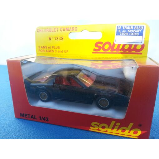Miniature Solido 1338 Chevrolet Camaro Noir 1/43 - Occasion Très Bon état - Le Mans 1976