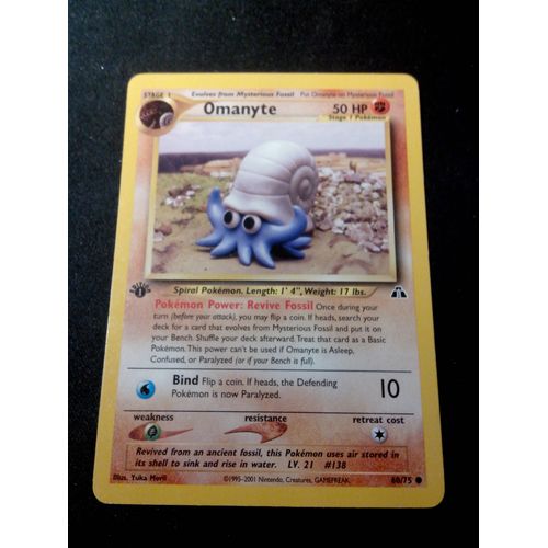 Amonita ( Omanyte ) 60/75 Set Neo Discovery 1ère Édition Eng