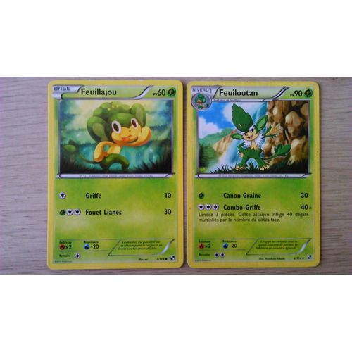 Pokémon Feuillajou - Feuiloutan - Noir & Blanc