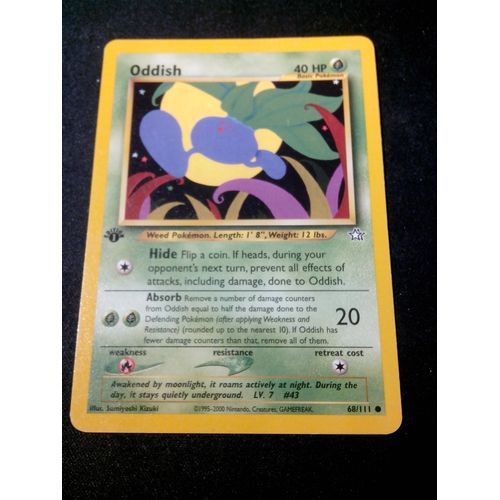 Mystherbe ( Oddish ) 68/111 Set Neo Genesis 1ère Édition Eng