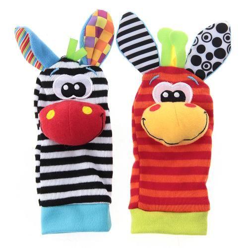 Paire Peluche Chaussettes Socquette Hochet Jouet Eveil Pour Bebe Enfant 15cm Rakuten