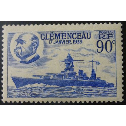 Yvert N°425 Mise Sur Cale Du Cuirasse Clemenceau Neuf **