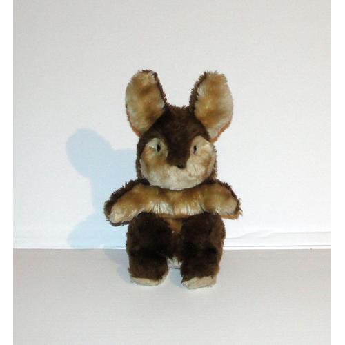 Lapin Marron Boulgom Ancien Peluche Lapin 2 Couleurs 27 Cm Vintage