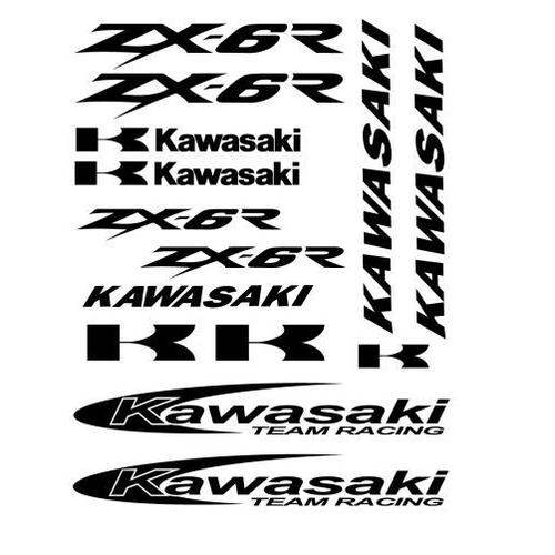 Plaquette Planche De Stickers Autocollants Kawasaki Zx-6r Zx6r