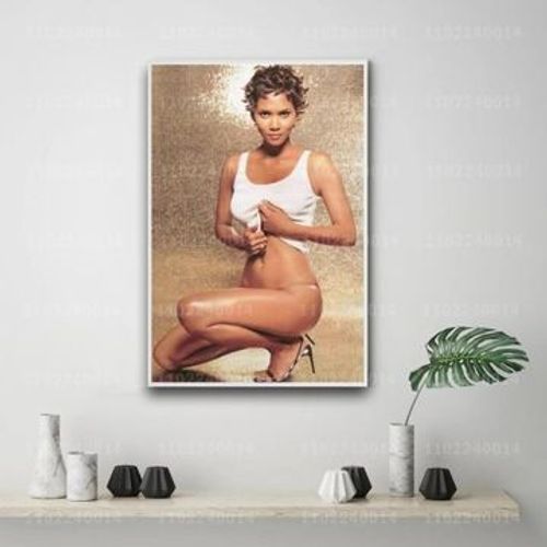 Affiche d¿¿corative sur toile acteur Halle Berry,mpression murale Poster pour salon chambre ¿¿ coucher d¿¿cor sans cadre(50*70cm)