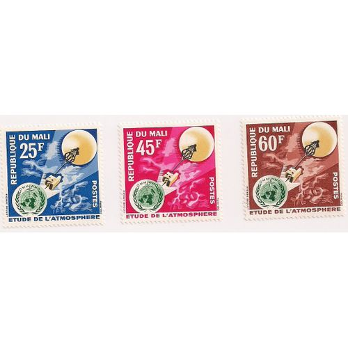 Mali- Lot De 3 Timbres Neufs- Etude De L'atmosphère