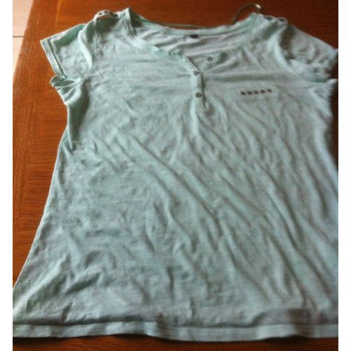 T-Shirt Pimkie Vert Pale T S Comme Neuf
