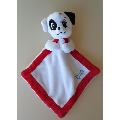 Doudou Dalmatien Chien Noir Et Blanc Disney Nicotoy  Mouchoir Os Bleu