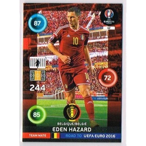 N°32 - Eden Hazard - Belgique - Road To Euro 2016 - Uefa Euro 2016 - 