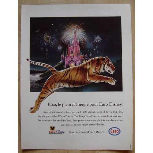Publicité Papier - Esso, Euro Disney De 1990