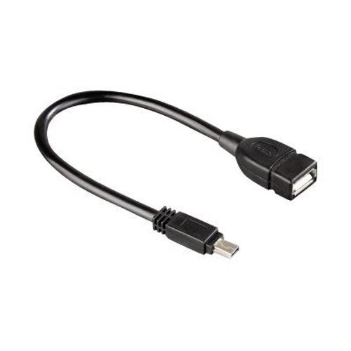 Hama - Adaptateur USB - USB (F) pour mini-USB de type B (M) - USB 2.0 - 15 cm - noir