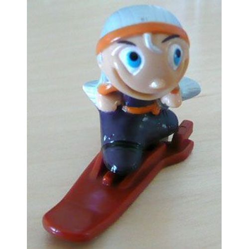 Figurine Kinder 2008 "Déchaînés - Skate-Board Kids" Fille Et Snow-Board Marron Nv 005