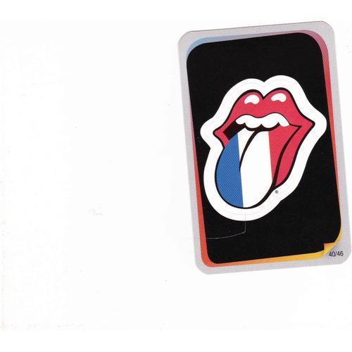 Sticker,Autocollant Langue Rolling Stone/Drapeau Francais/Pub Carrefour Market