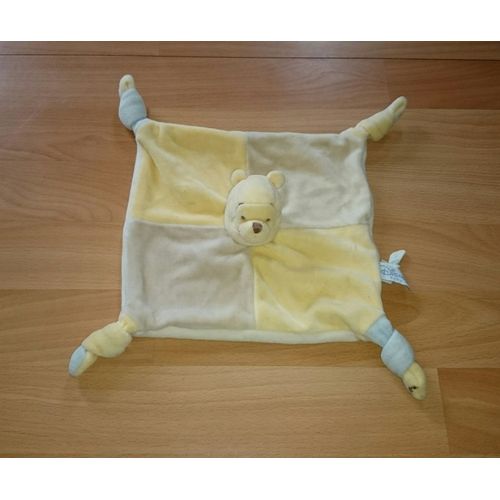 Ours Doudou Nicotoy Plat Carré Marron Et Jaune The Pooh Teddy Bear Comforter Plush Winnie L'ourson The Pooh Disney Baby