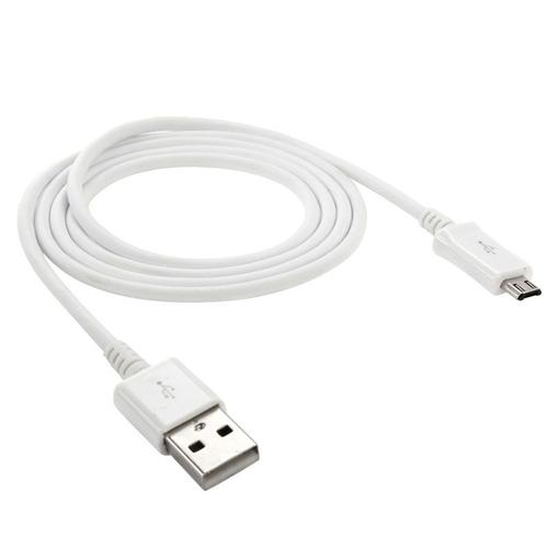 Cable haute qualite haute vitesse micro usb data charge longueur : 1m Blanc pour votre Samsung Galaxy S6