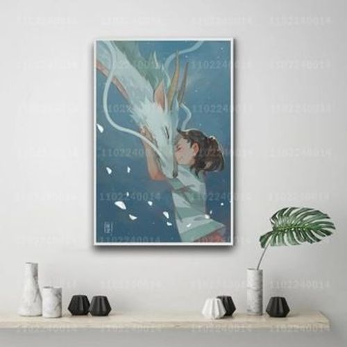 Affiche d¿¿corative sur toile dessin anim¿¿ Manga chihiro,mpression murale Poster pour salon chambre ¿¿ coucher d¿¿cor sans cadre(50*70cm)