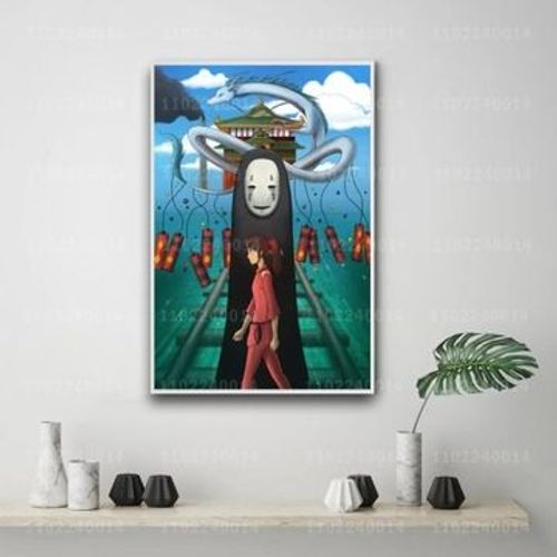 Affiche d¿¿corative sur toile dessin anim¿¿ Manga chihiro,mpression murale Poster pour salon chambre ¿¿ coucher d¿¿cor sans cadre(50*70cm)