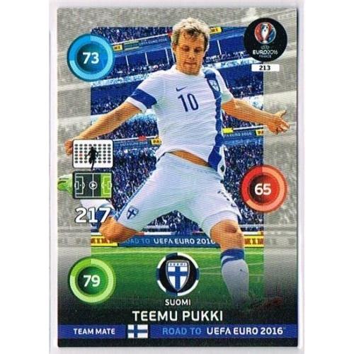 N°213 - Teemu Pukki  - Finlande - Road To Euro 2016 - Uefa Euro 2016 - Adrenalyn 